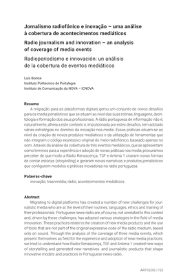 Jornalismo Radiofónico E Inovação
