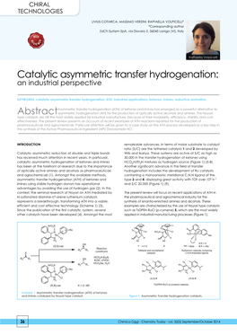 Catalytic Asymmetric Transfer Hydrogenation: an Industrial Perspective