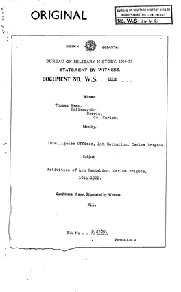 Roinn Cosanta. Bureau of Military History, 1913-21