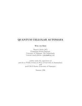 Quantum Cellular Automata
