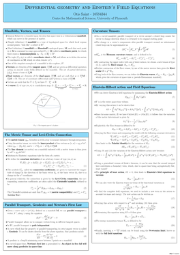 Differential Geometry and Einstein's Field Equations Differential