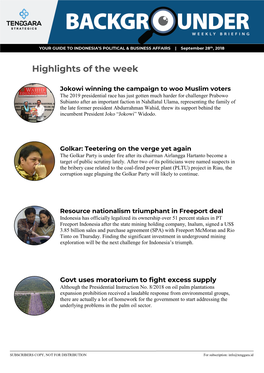 Highlights of the Week