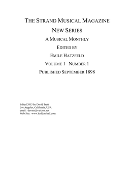 The Strand Musical Magazine New Series