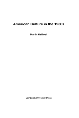 American Culture in the 1950S