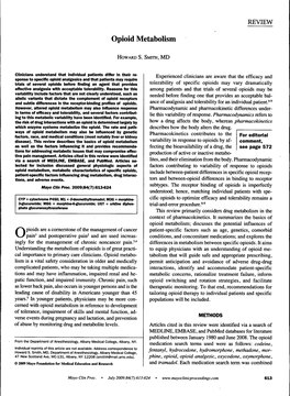 Opioid Metabolism