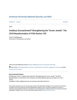 "Crown Jewels": the 2018 Reauthorization of FISA Section 702