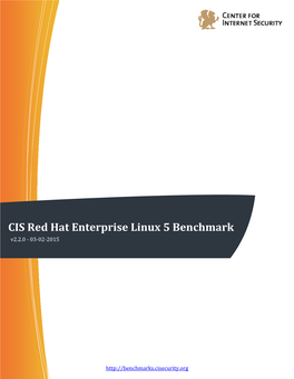 CIS Red Hat Enterprise Linux 5 Benchmark V2.2.0 - 03-02-2015
