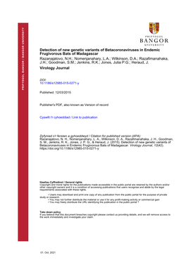 Detection of New Genetic Variants of Betacoronaviruses in Endemic