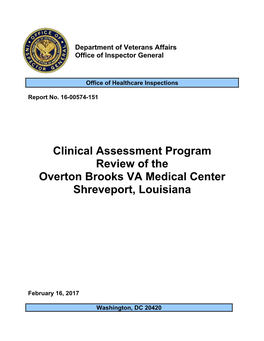 Overton Brooks VA Medical Center, Shreveport, Louisiana, Report No