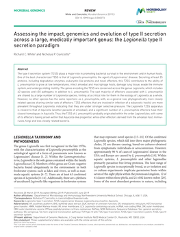 The Legionella Type II Secretion Paradigm