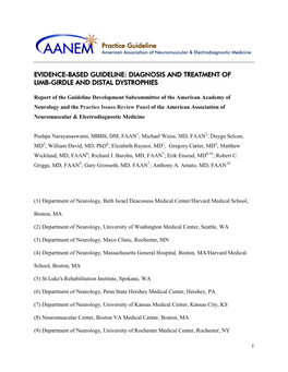 Diagnosis and Treatment of Limb-Girdle Muscular Dystrophy