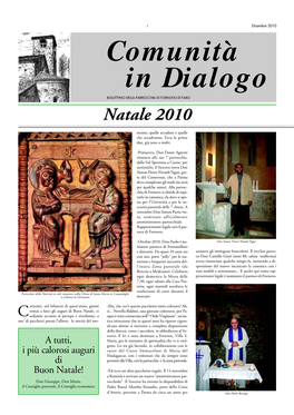 Comunità in Dialogo BOLLETTINO DELLA PARROCCHIA DI FORNOVO DI TARO Natale 2010