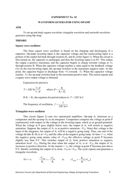 Waveform Generator Using Op-Amp