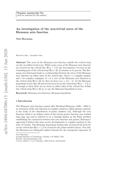 An Investigation of the Non-Trivial Zeros of the Riemann Zeta Function 3