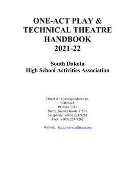 One-Act Play & Technical Theatre