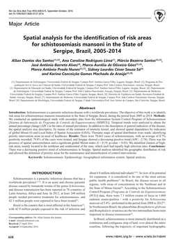 Spatial Analysis for the Identification of Risk Areas for Schistosomiasis Mansoni in the State of Sergipe, Brazil, 2005-2014