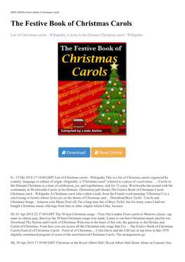 (Download Pdf Ebook) the Festive Book of Christmas Carols