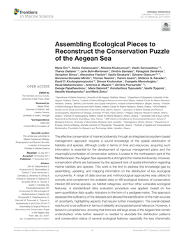 Assembling Ecological Pieces to Reconstruct the Conservation Puzzle of the Aegean Sea