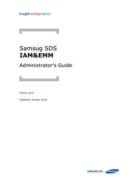 Samsug SDS IAM&EMM Administrator’S Guide