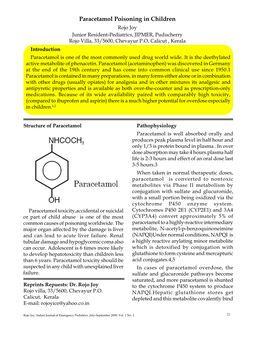 Paracetamol Poisoning in Children