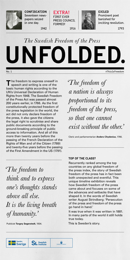 August Strindberg: ‘Persecution of the Press and Freedom of the Press It Is the Living Breath Go Hand in Hand.’ It Was True When It Was Written in 1881