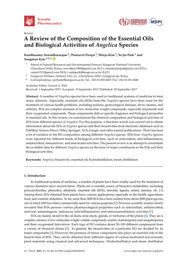 A Review of the Composition of the Essential Oils and Biological Activities of Angelica Species