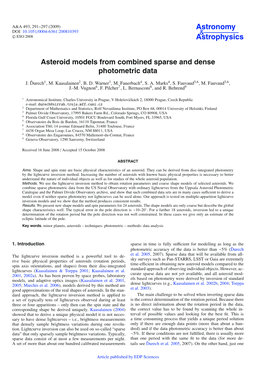 Asteroid Models from Combined Sparse and Dense Photometric Data
