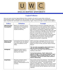 Logical Fallacies