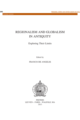 Regionalism and Globalism in Antiquity