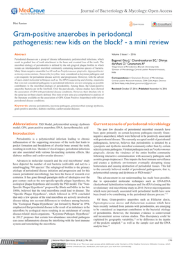 Gram-Positive Anaerobes in Periodontal Pathogenesis: New Kids on the Block? - a Mini Review