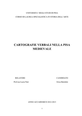 Cartografie Verbali Nella Pisa Medievale