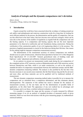 Analysis of Isotopic and the Dynamic Compactness Rate's Deviation