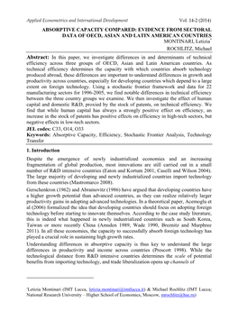 Absorptive Capacity Compared