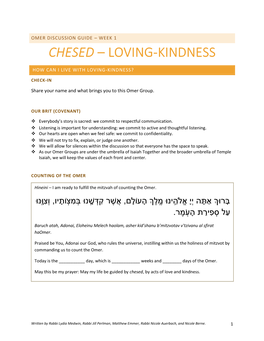 Chesed – Loving-Kindness