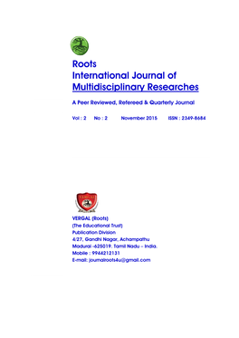 Roots International Journal of Multidisciplinary Researches