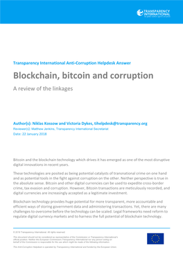 Blockchain, Bitcoin and Corruption: a Review of the Linkages 2