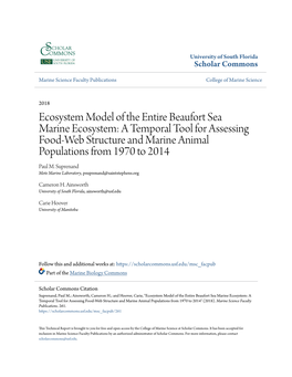 Ecosystem Model of the Entire Beaufort Sea Marine Ecosystem: a Temporal Tool for Assessing Food-Web Structure and Marine Animal Populations from 1970 to 2014 Paul M