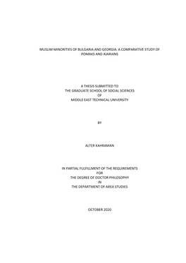 Muslim Minorities of Bulgaria and Georgia: a Comparative Study of Pomaks and Ajarians