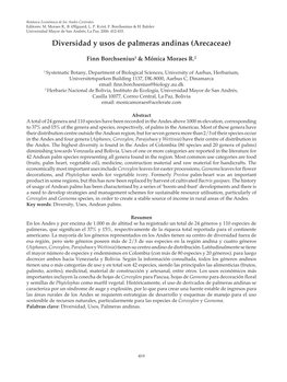 Diversidad Y Usos De Palmeras Andinas (Arecaceae)