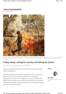 Friday Essay: Caring for Country and Telling Its Stories Page 1 of 11