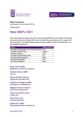 New Msps 2021
