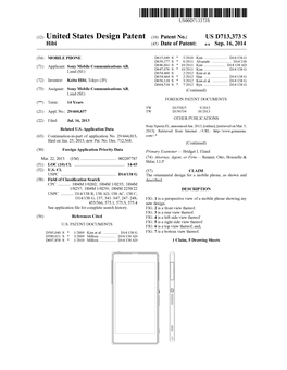 (12) United States Design Patent (10) Patent No.: US D713,373 S Hibi (45) Date of Patent: *9: Sep
