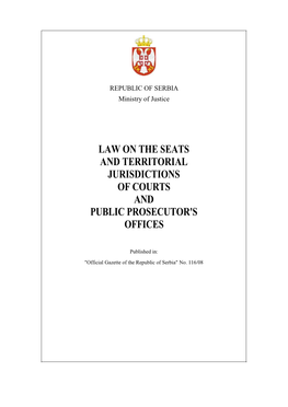 Law on the Seats and Territorial Jurisdictions of Courts and Public Prosecutor's Offices