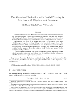 Fast Gaussian Elimination with Partial Pivoting for Matrices With