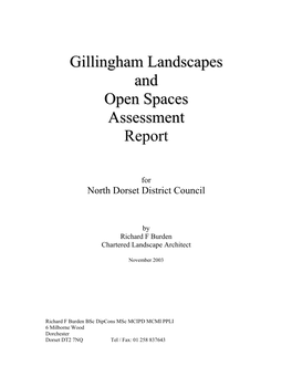 Gillingham Landscapes and Open Spaces Assessment Report