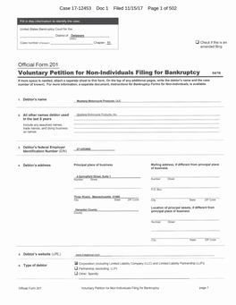 Case 17-12453 Doc 1 Filed 11/15/17 Page 1 Of