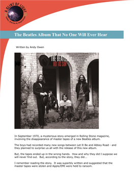 The Beatles Album That No One Will Ever Hear