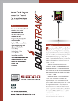 Natural Gas & Propane Immersible Thermal Gas Mass Flow Meter