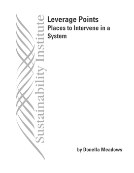 Leverage Points Places to Intervene in a System