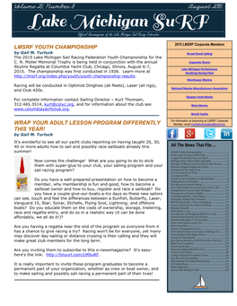 Lake Michigan Surf Newsletter the E-Publication of the Lake Michigan Sail Racing Federation